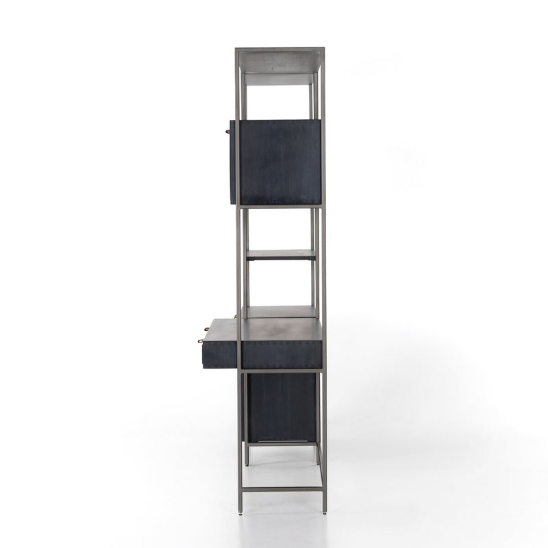 Trey Modular Wall Desk With 1 Bookcase - Black