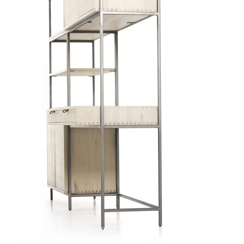 Trey Modular Wall Desk With 1 Bookcase - Dove Poplar