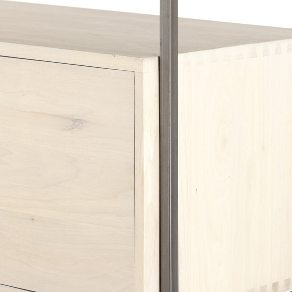 Trey Modular Wall Desk With 1 Bookcase - Dove Poplar
