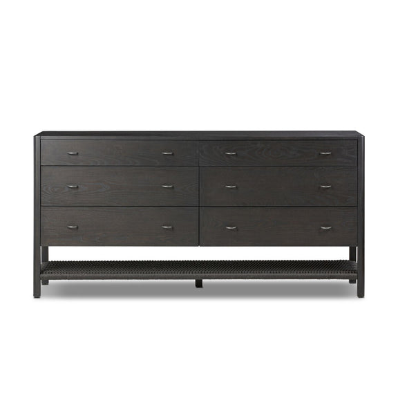 Zuma 6 Drawer Dresser - Smoked Black Ash