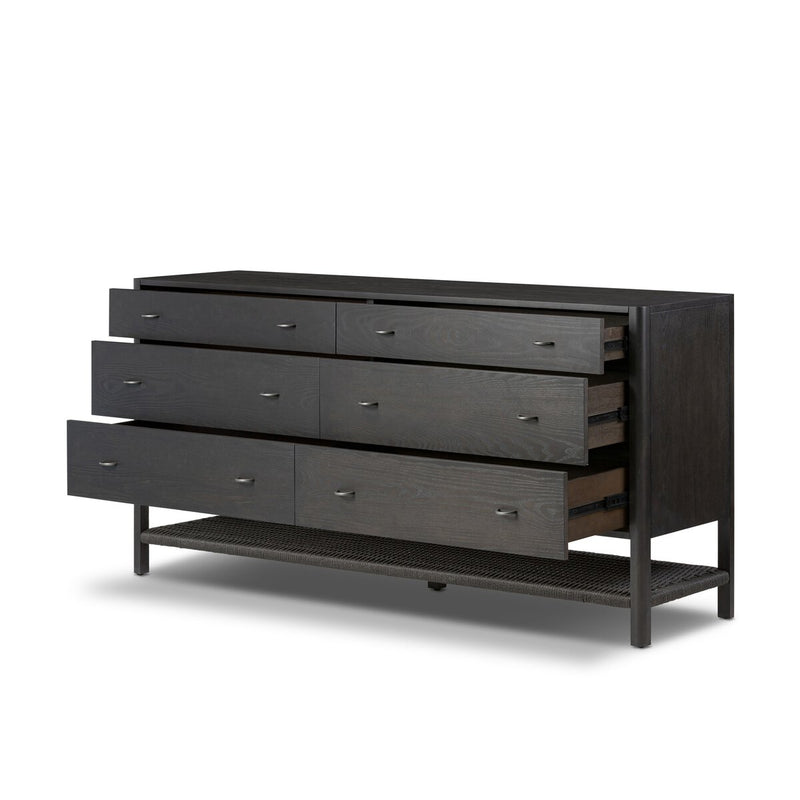 Zuma 6 Drawer Dresser - Smoked Black Ash
