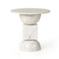 Neda End Table - Polished White Marble