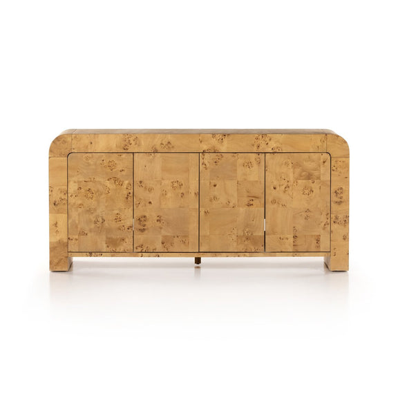 Jenson Media Console - Natural Poplar Burl Veneer