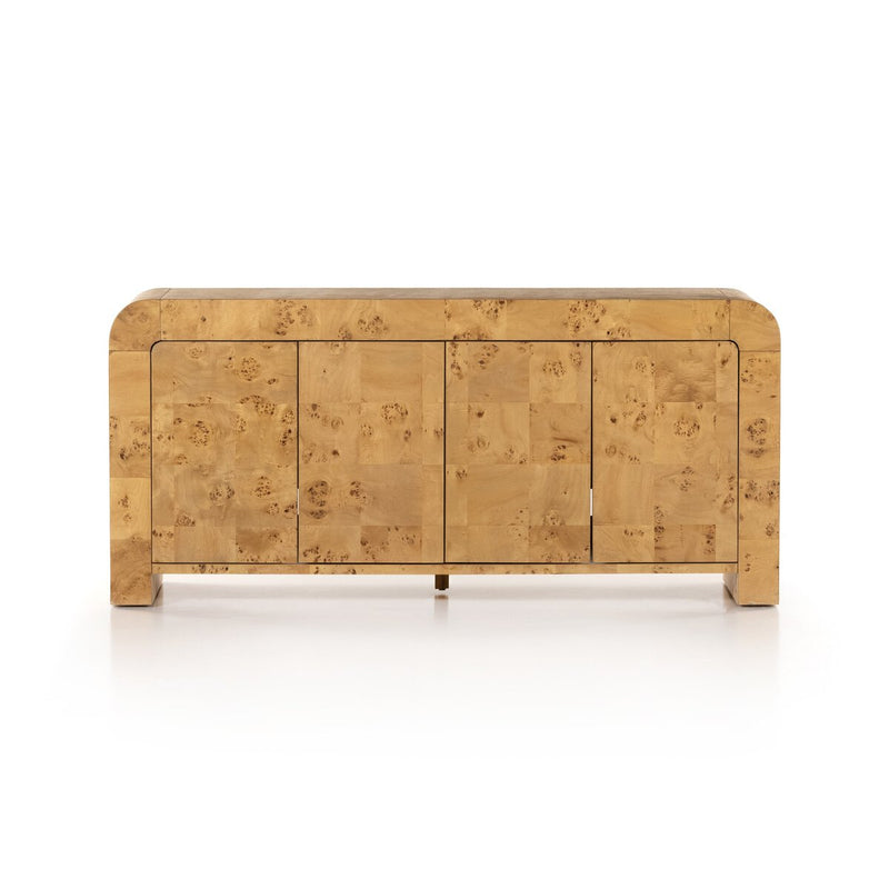 Jenson Media Console - Natural Poplar Burl Veneer