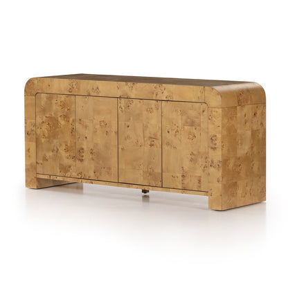 Jenson Media Console - Natural Poplar Burl Veneer