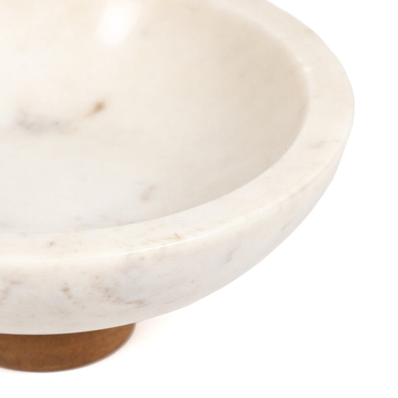 Lira Bowl - Honed White Marble