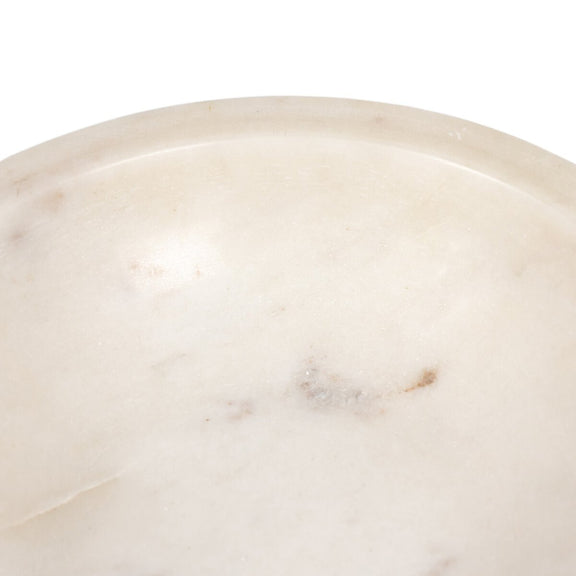 Lira Bowl - Honed White Marble