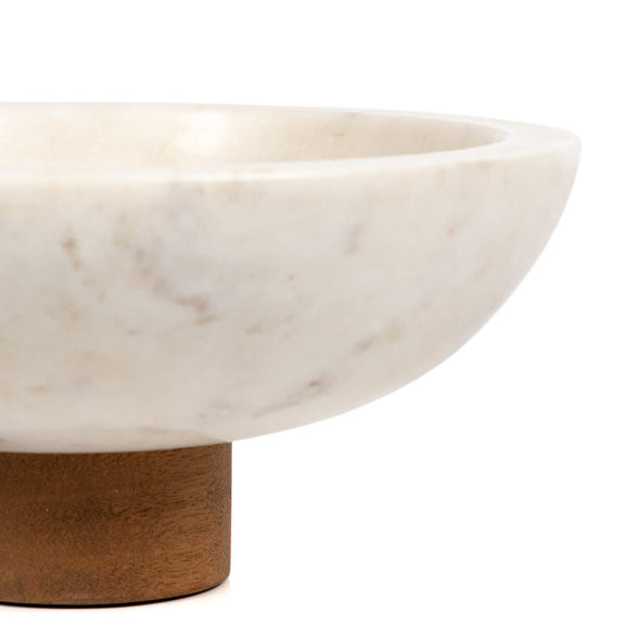 Lira Bowl - Honed White Marble