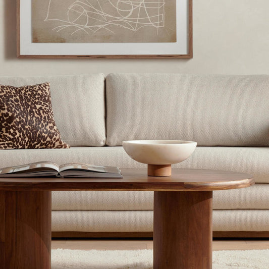 Lira Bowl - Honed White Marble