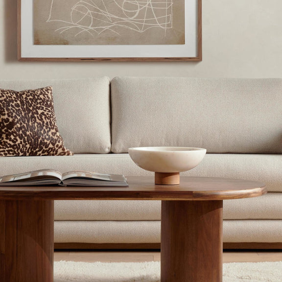 Lira Bowl - Honed White Marble