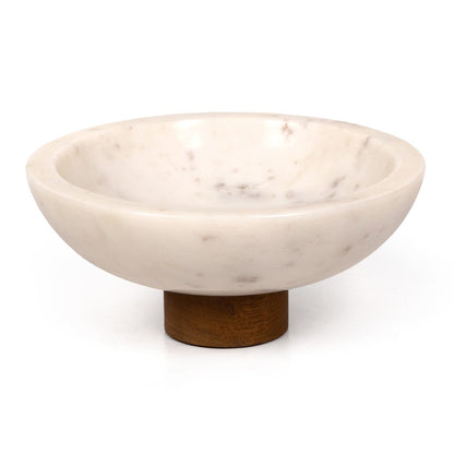 Lira Bowl - Honed White Marble