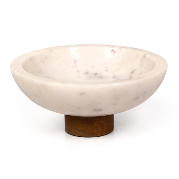 Lira Bowl - Honed White Marble