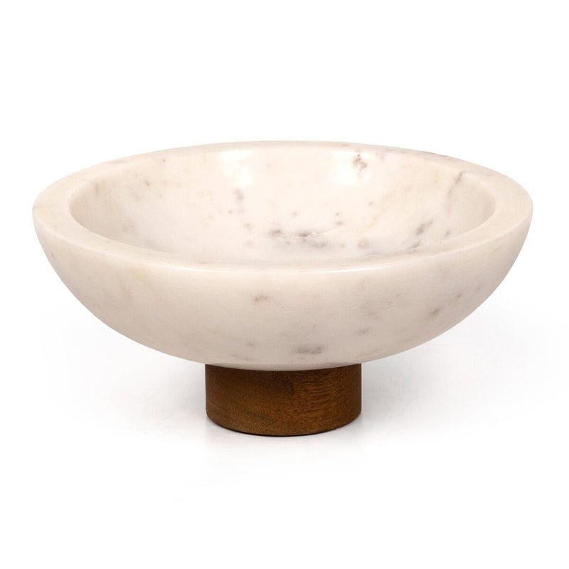 Lira Bowl - Honed White Marble