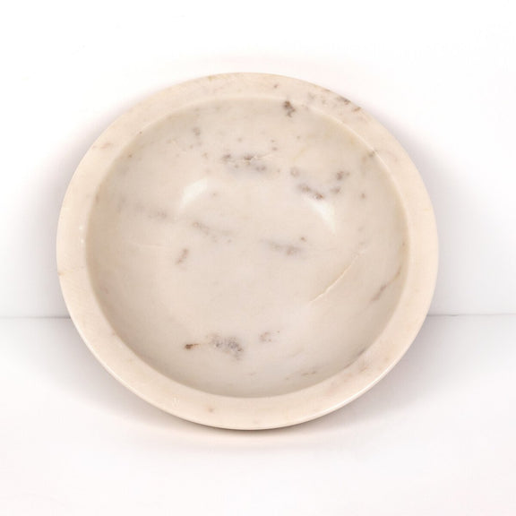 Lira Bowl - Honed White Marble
