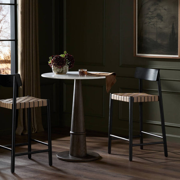Heisler Bar + Counter Stool - Almond Leather Blend