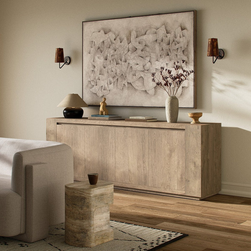 Abaso Sideboard - Whitewash Rustic Wormwood Oak