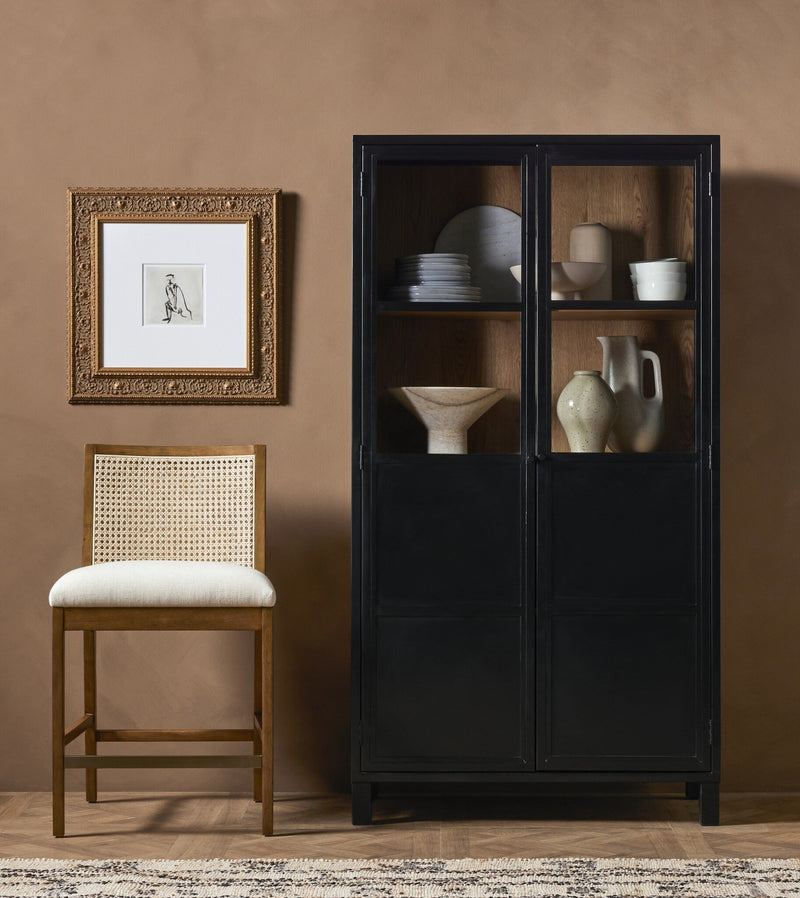Antonia Cane Armless Bar + Counter Stool