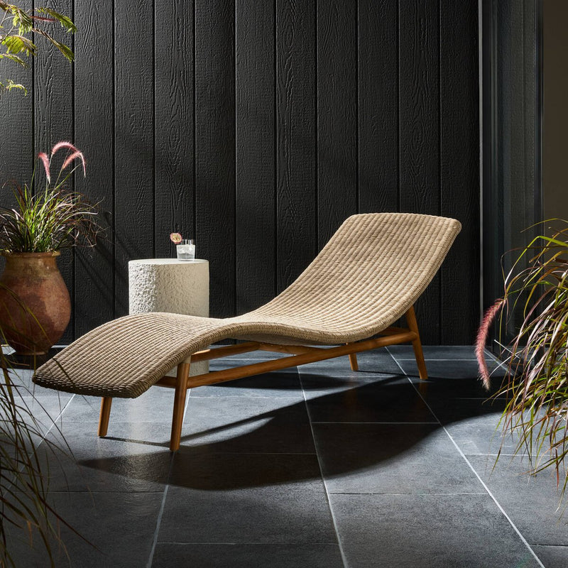 Portia Outdoor Chaise - Vintage White