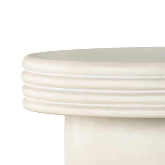 Grecia Outdoor End Table - White Concrete