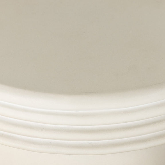 Grecia Outdoor End Table - White Concrete