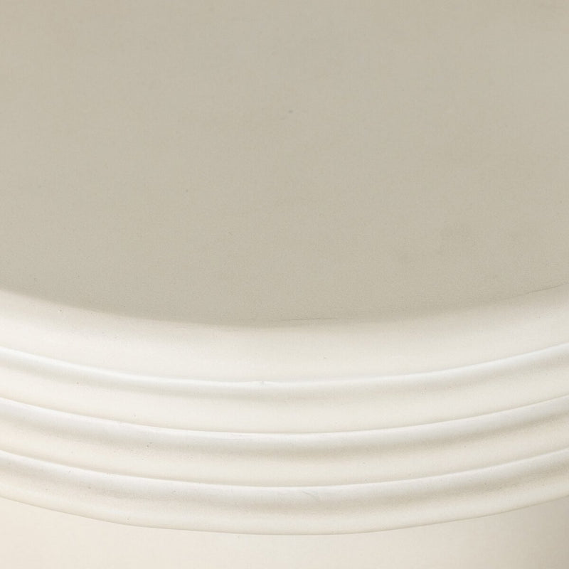 Grecia Outdoor End Table - White Concrete