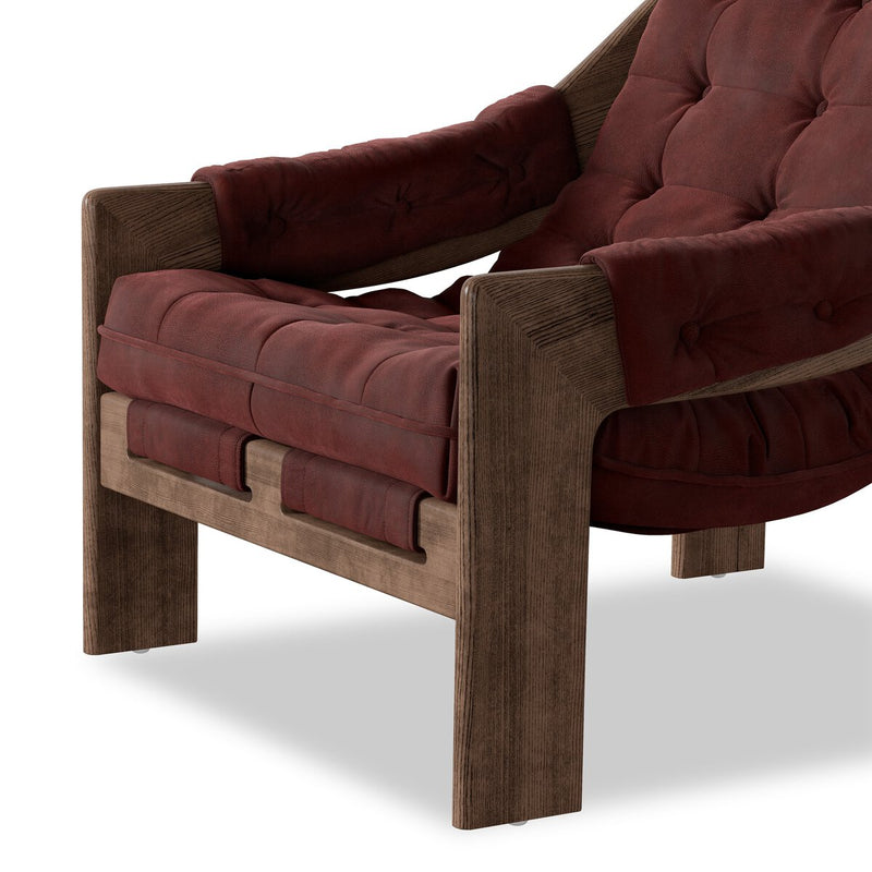 Halston Chair - Nubuck Burgundy