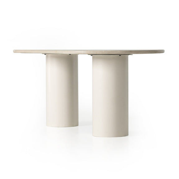 Belle Oval Dining Table - Cream Marble