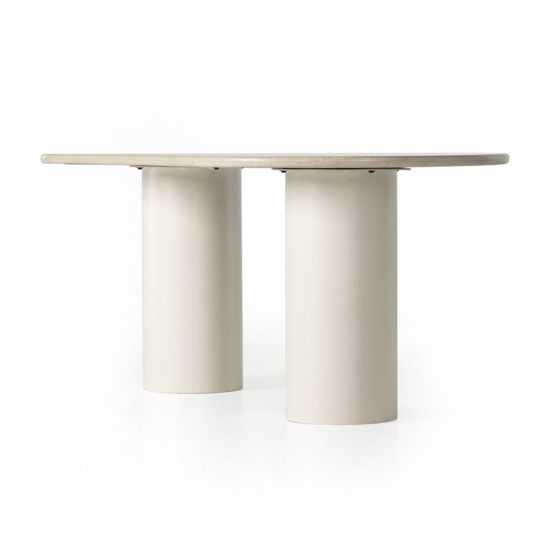 Belle Oval Dining Table - Cream Marble
