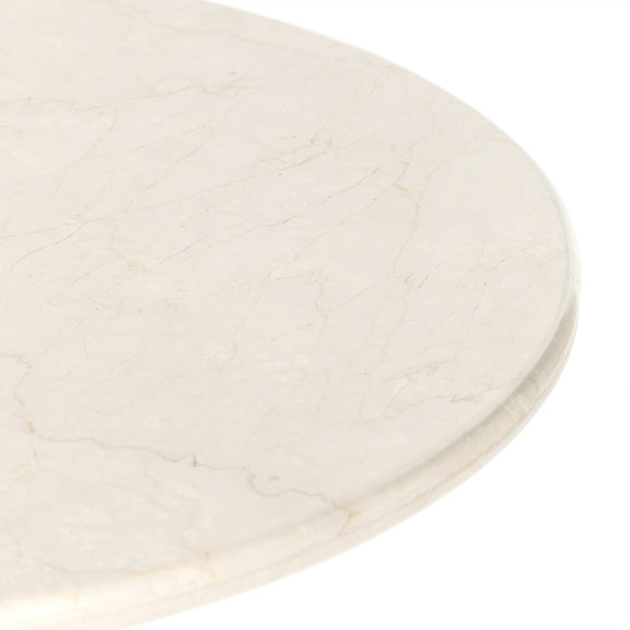 Belle Oval Dining Table - Cream Marble