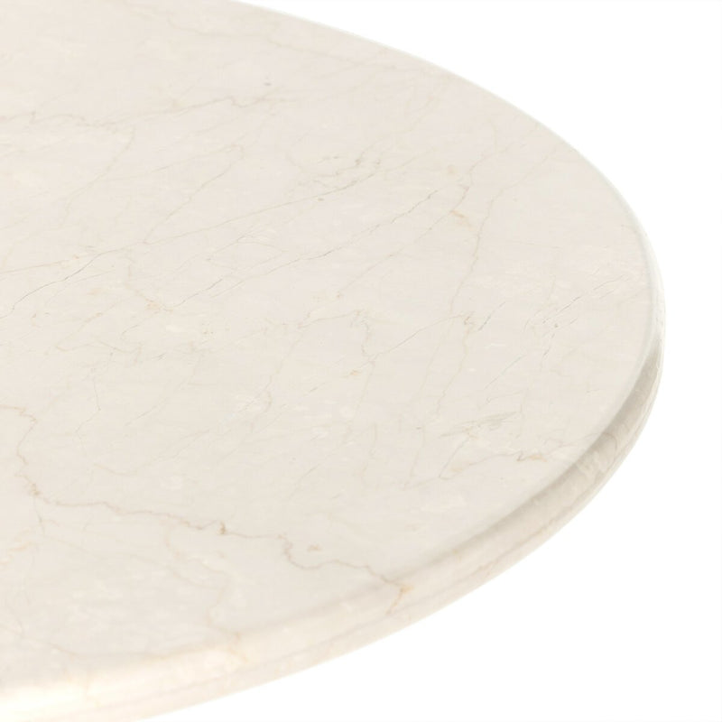 Belle Oval Dining Table - Cream Marble