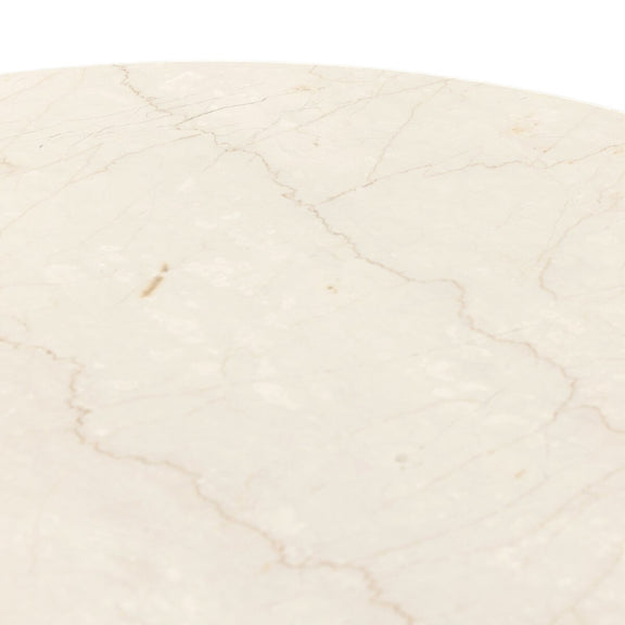 Belle Oval Dining Table - Cream Marble
