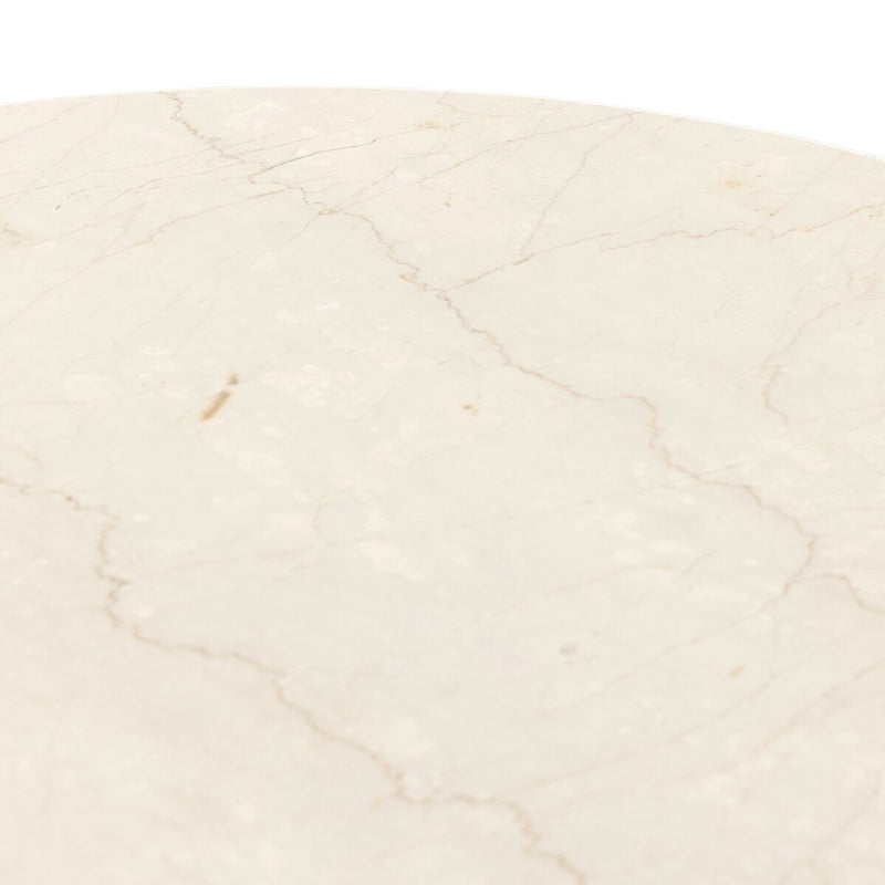 Belle Oval Dining Table - Cream Marble