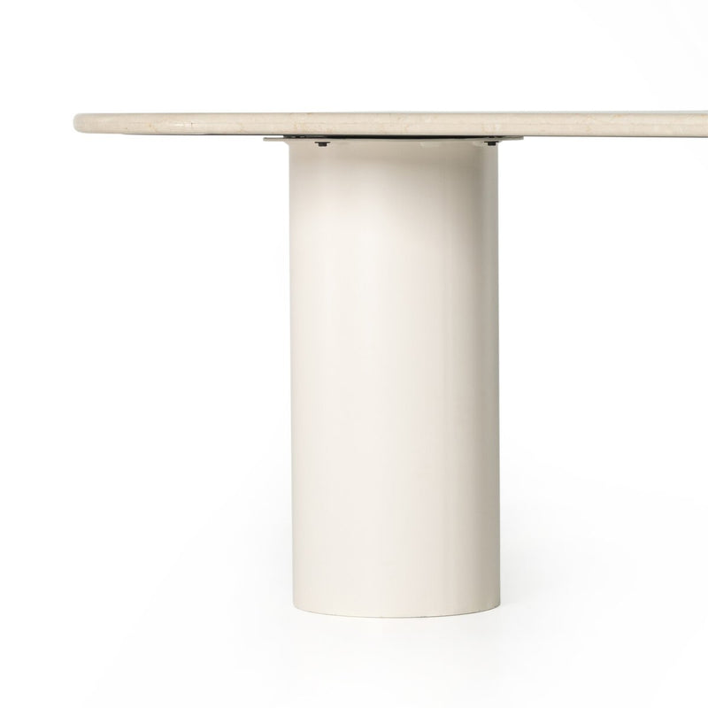 Belle Oval Dining Table - Cream Marble
