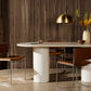 Belle Oval Dining Table - Cream Marble