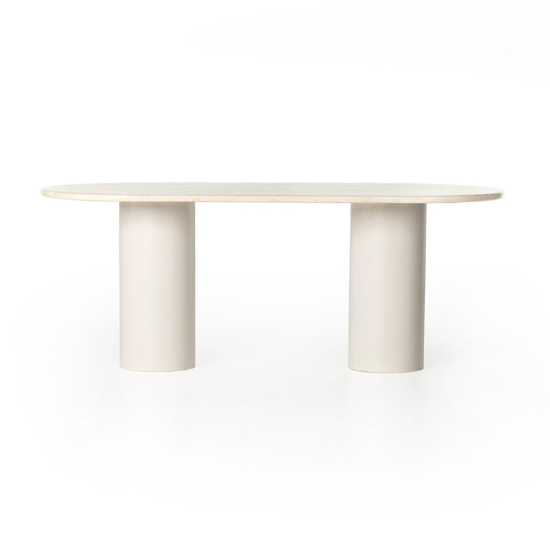Belle Oval Dining Table - Cream Marble