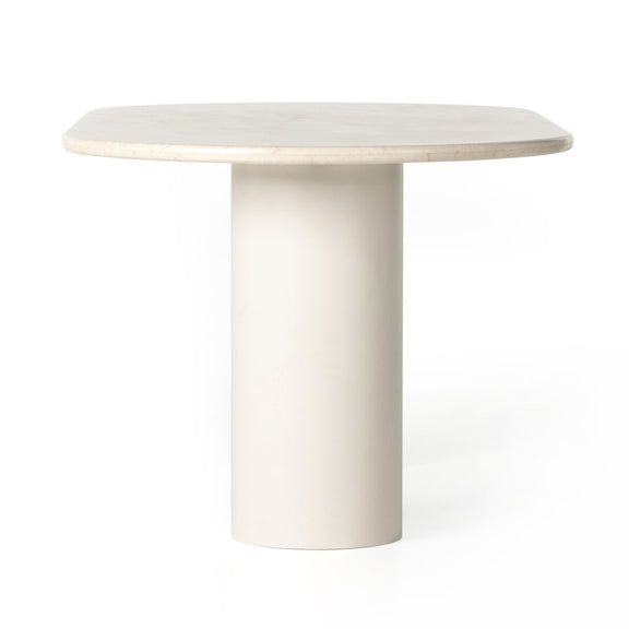 Belle Oval Dining Table - Cream Marble