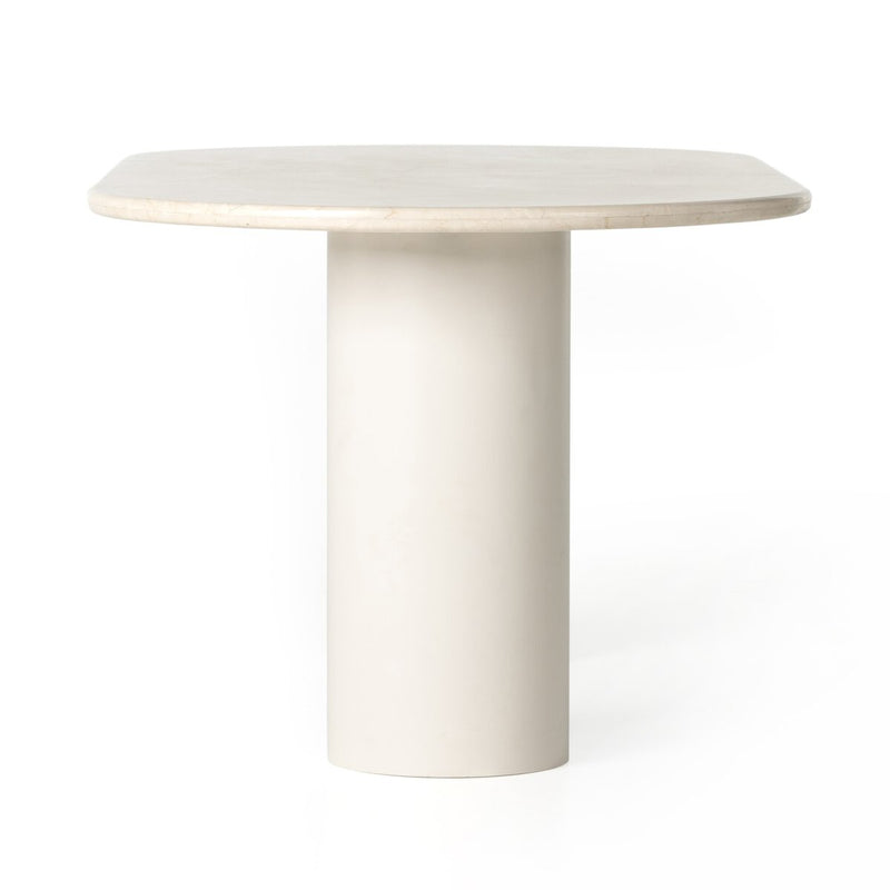 Belle Oval Dining Table - Cream Marble
