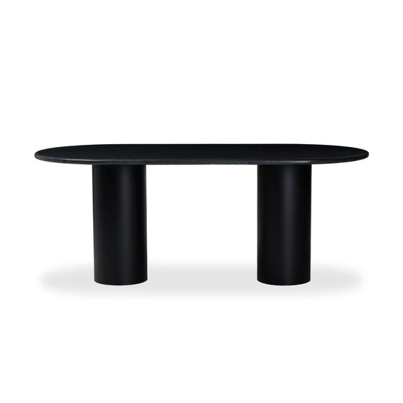 Belle Oval Dining Table - Black Marble