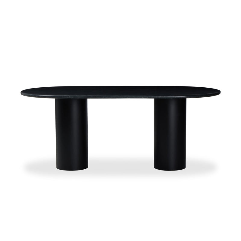 Belle Oval Dining Table - Black Marble