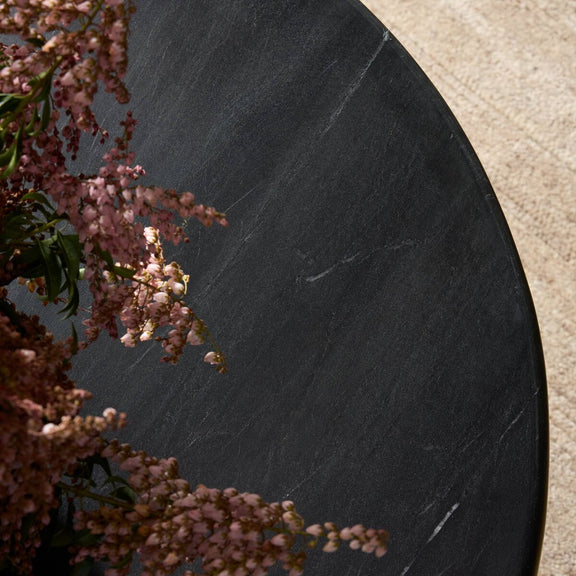 Belle Oval Dining Table - Black Marble