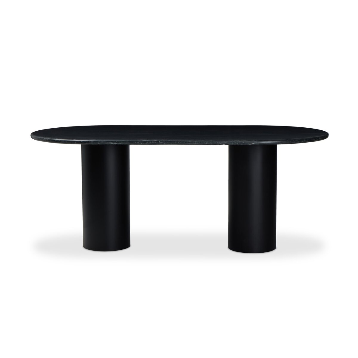 Belle Oval Dining Table - Black Marble