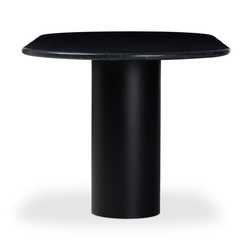 Belle Oval Dining Table - Black Marble