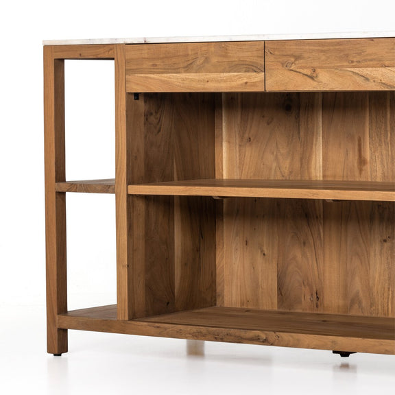 Indira Kitchen Island - Smoked Acacia