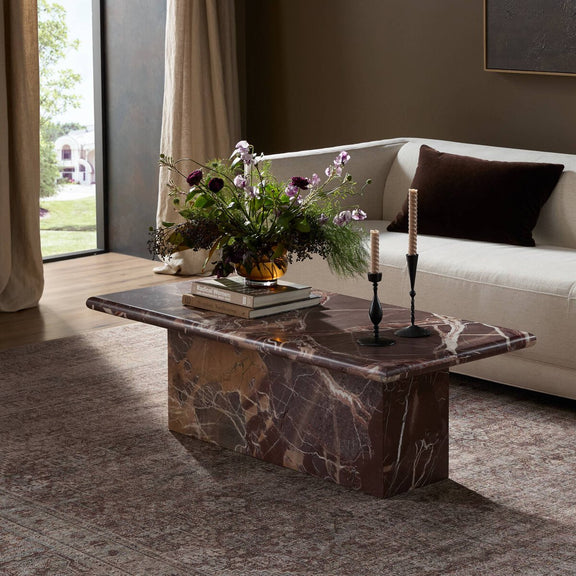 Arum Coffee Table - Merlot Marble