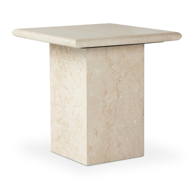 Arum End Table - Cream Marble