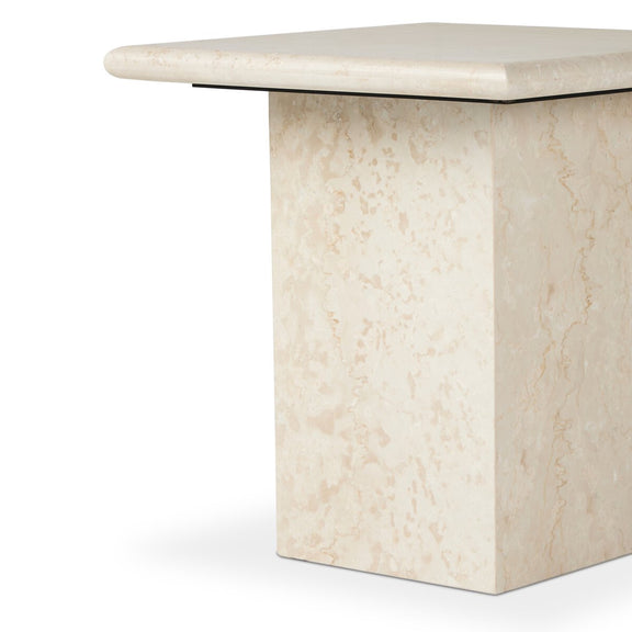 Arum End Table - Cream Marble
