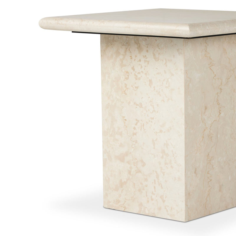 Arum End Table - Cream Marble