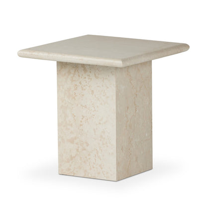 Arum End Table - Cream Marble