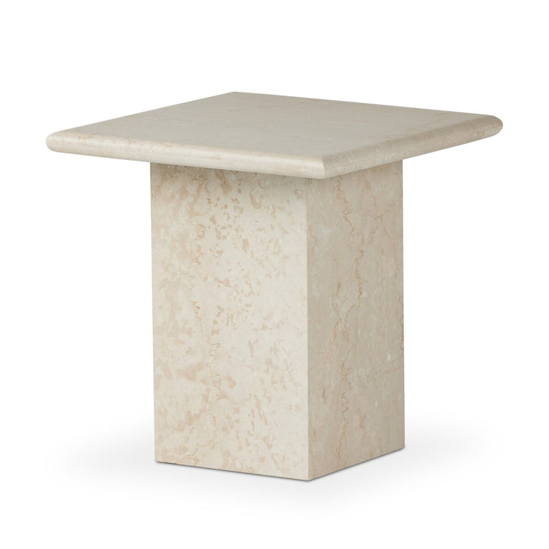 Arum End Table - Cream Marble