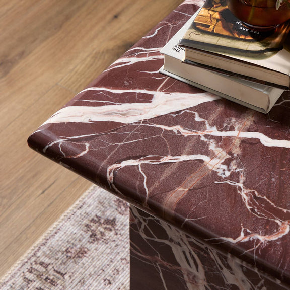 Arum End Table - Merlot Marble